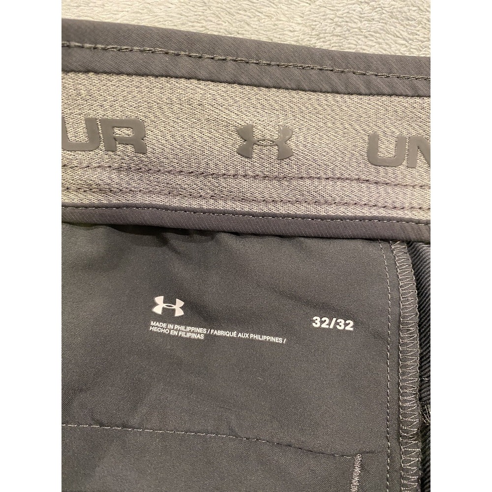 Under Armour Pants men 32X32 golf golfer flat front zip closure grey